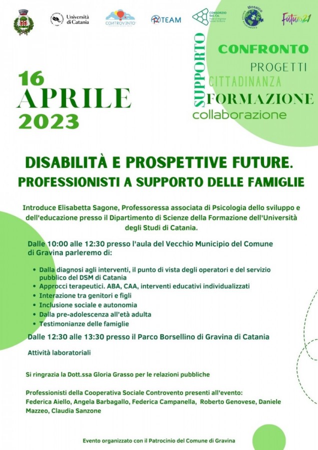 DISABILITÀ E PROSPETTIVE FUTURE. PROFESSIONISTI A SUPPORTO DELLE FAMIGLIE